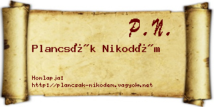 Plancsák Nikodém névjegykártya